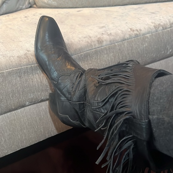 Vintage Dingo Black Ankle western Boots with Fringe and size 5 - Picture 2 of 4
